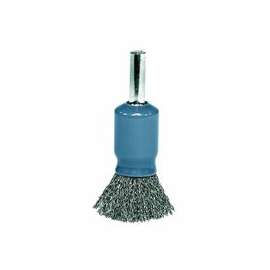 Coated Cup Crimped Wire Solid End Brushes, Steel, 25,000 rpm, 1/2"