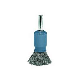 Coated Cup Crimped Wire End Brush, Stainless Steel, 25,000 rpm, 1/2" x 0.006"
