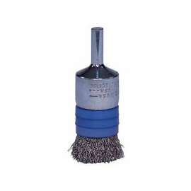 Banded Crimped Wire End Brushes, Stainless Steel, 25,000 rpm, 1/2" x 0.006"