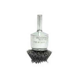 Stem-Mounted Circular Flared End Brushes, Steel, 25,000 rpm, 1"