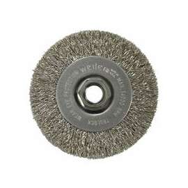 Crimped Wire Wheel, 4 in D x 1/2 in W, .014 in Stainless Steel Wire, 14,000 rpm