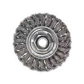 Standard Twist Knot Wire Wheel, 4 in D x 1/2 in W, .02 in Steel, 5/8-11 UNC Nut
