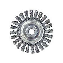 Cable Twist Knot Wire Wheel, 4 in D x 1/4 W, .02 Stainless Steel, 20,000 rpm