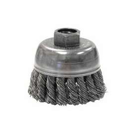 Single Row Heavy-Duty Knot Wire Cup Brush, 2 3/4 in Dia., M14 x 2, .02 Steel