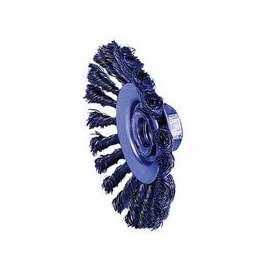 Knot Wire Bevel Wheel, 4 in D x 3/8 in W, .014 in Steel Wire, 12,500 rpm