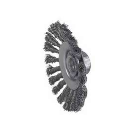 Knot Wire Bevel Wheel, 4 1/2 in D x 3/8 W, .014 in Stainless Steel, 12,500 rpm