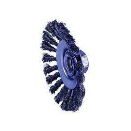Knot Wire Bevel Wheel, 4 1/2 in D x 3/8 in W, .02 in Steel Wire, 12,500 rpm