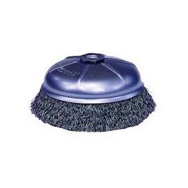 Crimped Wire Cup Brush, 6 in Dia., 5/8-11 UNC Arbor, .02 in Steel Wire
