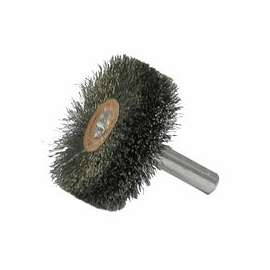 Stem-Mounted Wide Conflex Brush, 1 1/2 in D x 1/2 W, .008 Steel Wire, 20,000 rpm