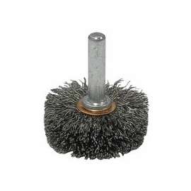 Stem-Mounted Wide Conflex Brush, 1 1/2 in D x 1/2 W, .0118 Steel, 20,000 rpm