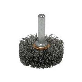Stem-Mounted Narrow Conflex Brush, 2 in D x 3/8 in W, .006 in Steel, 20,000 rpm
