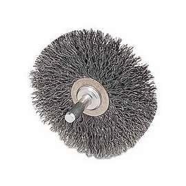 Stem-Mounted Narrow Conflex Brush, 2 in D x 3/8 in W, .0118 Steel, 20,000 rpm