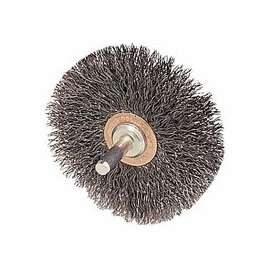 Stem-Mounted Narrow Conflex Brush, 2 1/2 in D x 3/8 W, .014 in Steel, 20,000 rpm
