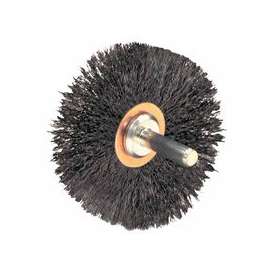 Stem-Mounted Narrow Conflex Brush, 3 in D x 1/2 in W, .008 in Steel, 20,000 rpm