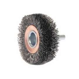 Stem-Mounted Wide Conflex Brush, 2 in D x 3/4 in W, .0118 in Steel, 20,000 rpm