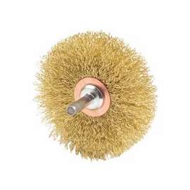 Stem-Mounted Narrow Conflex Brush, 3 in D x 1/2 in W, .0118 in Brass, 20,000 rpm