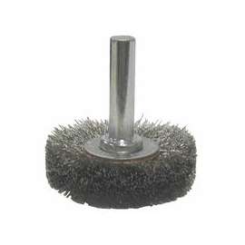 Crimped Wire Radial Wheel Brush, 1 1/2 in D, .014 in Steel Wire, 20,000 rpm
