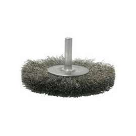 Crimped Wire Radial Wheel Brush, 3 in D, .0118 Steel Wire