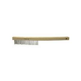 Economy Scratch Brushes, 4 X 18 Rows, Wire, Curved Hardwood Handle