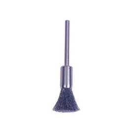 Miniature Stem-Mounted End Brushes, Steel, 25,000 rpm, 5/16" x 0.005"