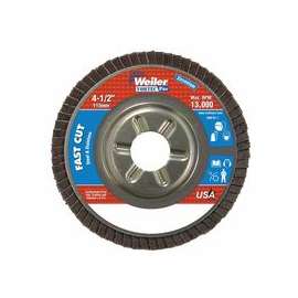 Vortec Pro Abrasive Flap Discs,4.5", 80 Grit, 7/8 Arbor, 13,000 rpm, Alum Back