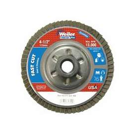 Vortec Pro Abrasive Flap Discs,4.5", 40 Grit, 5/8 Arbor, 13,000 rpm, Alum Back