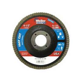 Vortec Pro Abrasive Flap Discs,4.5", 80 Grit, 7/8 Arbor, 13,000 rpm, Phenolic