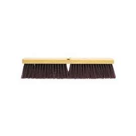 Garage Brooms, 24 in Hardwood Block, 3 1/4 in Trim L, Polypropylene Fill