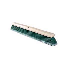 Perma-Sweep Floor Brush, 24in Foam Block, 3in Trim L, Flagged Green Polystyrene