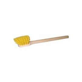 Wood Block Utility Scrub Brushes, 2 in Trim L, 20 in Handle, Yellow