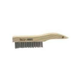 Shoe Handle Scratch Brushes, 10 in, 4X16 Rows, Stainless Steel Wire, Wood Handle