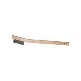 Small Hand Scratch Brushes, 7 1/2 in, Stainless Steel Wire, Curved Wood Handle