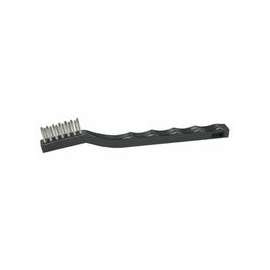Small Hand Scratch Brushes, 7 1/2 in, Stainless Steel Wire, Plastic Handle