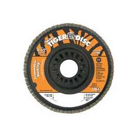 Trimmable Tiger Flap Discs, 4 1/2 in, 80 Grit, 7/8 in Arbor, 13,000 rpm