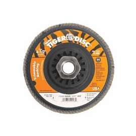 Trimmable Tiger Flap Discs, 4 1/2 in, 80 Grit, 5/8 Arbor, 13,000 rpm