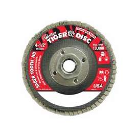Saber Tooth Abrasive Flap Discs, Ceramic, 4 1/2 in Dia. x 5/8 in, 60 Grit