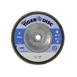 Tiger Disc Abrasive Flap Discs, 6 in,40 Grit, 5/8 Arbor, 10,200 rpm