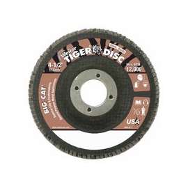 Big Cat High Density Flat Style Flap Discs, 4.5", 40 Grit, 7/8 Arbor, 12,000 rpm