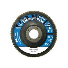 Big Cat High Density Flat Style Flap Discs, 4.5", 40 Grit, 7/8 Arbor, 12,000 rpm