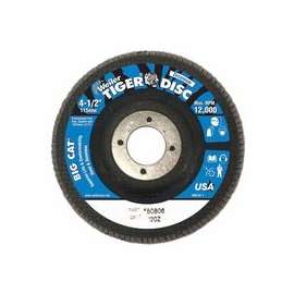 Big Cat High Density Flat Style Flap Discs, 4.5", 120 Grit, 7/8 Arbor, 12000 rpm