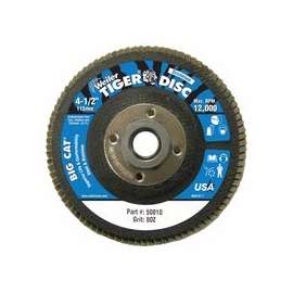 Big Cat High Density Flat Style Flap Discs, 4.5", 80 Grit, 5/8 Arbor, 12,000 rpm