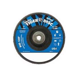 Big Cat High Density Flat Style Flap Discs, 7", 40 Grit, 5/8"-11 Arbor, 8600 rpm