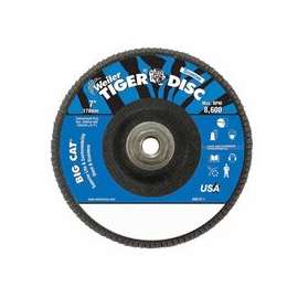 Big Cat High Density Flat Style Flap Discs, 7", 60 Grit, 5/8"-11 Arbor, 8600 rpm