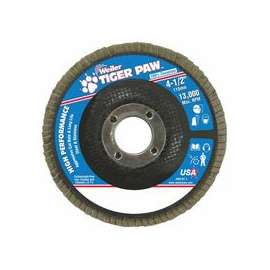 Type 29 Tiger Paw Angled Flap Discs, 4 1/2", 40 Grit, 7/8 Arbor, 13,000 rpm