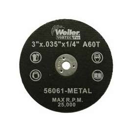 Wolverine Thin Cutting Wheels, 3 in Dia, .035 Thick, 1/4 Arbor, 60 Grit