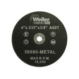 Wolverine Thin Cutting Wheels, 4 in Dia, .035 Thick, 3/8 Arbor, 60 Grit