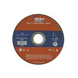 Wolverine Thin Cutting Wheels, 4 1/2 in Dia, 1/16 in Thick, 60 Grit, Alum Oxide