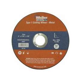 Wolverine Thin Cutting Wheels, 5 in Dia, 1/16 in Thick, 36 Grit, Alum Oxide