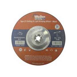 Wolverine Combo Wheels, 7 in Dia, 1/8 in Thick, 5/8 in Arbor, 24 Grit, T