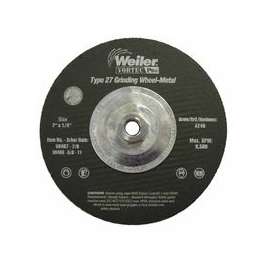 Wolverine Grinding Wheels, 7 in Dia, 1/4 in Thick, 5/8 in - 11 Arbor, 24 Grit, R